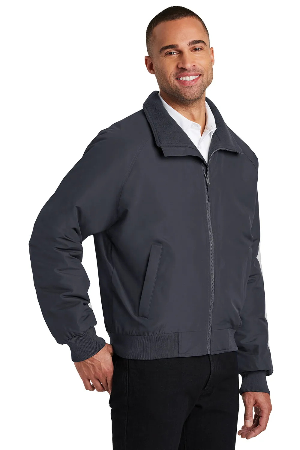 Port Authority Mens Charger Wind & Water Resistant Full Zip Jacket - Battleship Grey