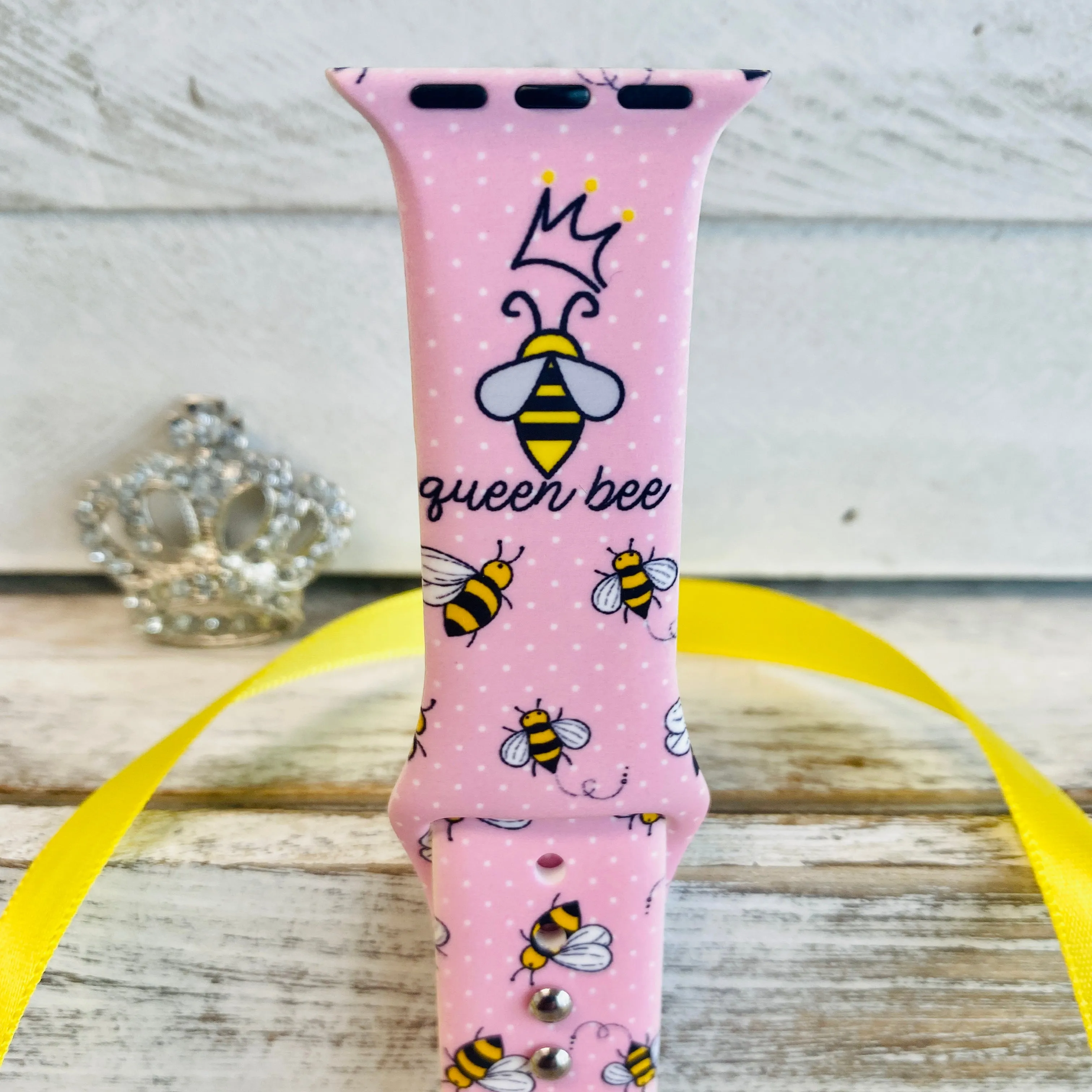 Queen Bee Print Silicone Band For Apple Watch