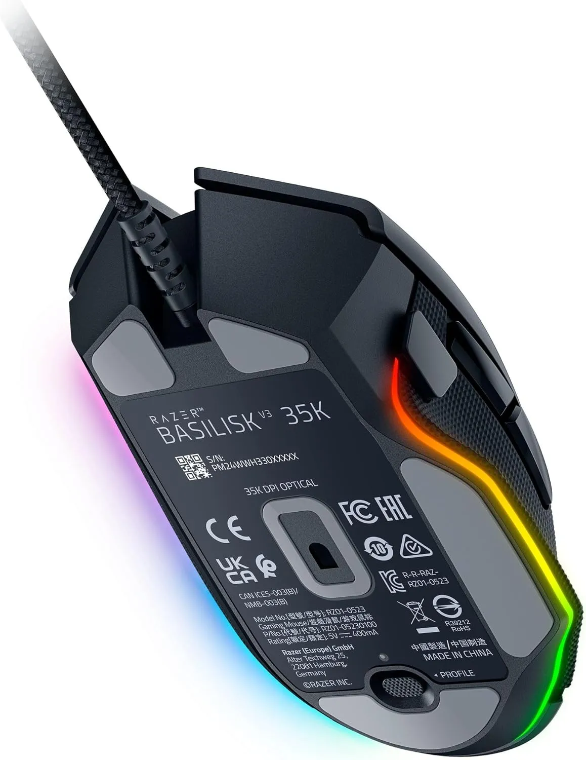 Razer Basilisk V3 35K Ergonomic RGB Gaming Mouse RZ01-05230100-R3M1