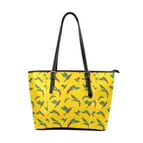 Red Swift Yellow Leather Tote Bag/Large