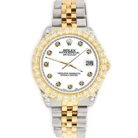 Rolex Datejust 31mm 2-Tone  Watch 4.4ct Diamond White Dial/Bezel/Case/Lugs TFJ-142508094