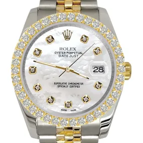 Rolex Datejust  36mm 2-Tone Diamond Bezel/White MOP Dial Jubilee Watch TFJ-142508512