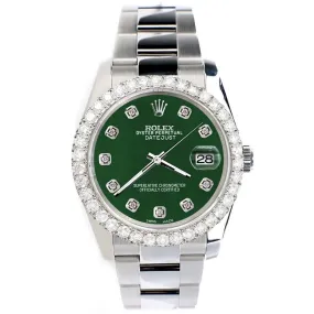 Rolex Datejust  Diamond Bezel/Forest Green Diamond Dial Watch TFJ-142507914