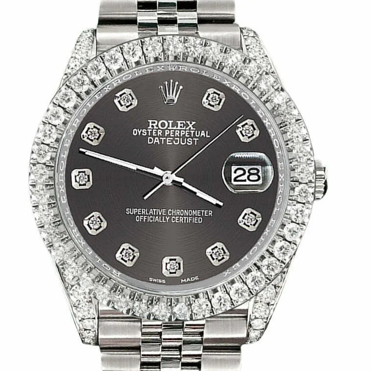 Rolex Datejust    Diamond Bezel/Lugs/Dark Rhodium   TFJ-142508593