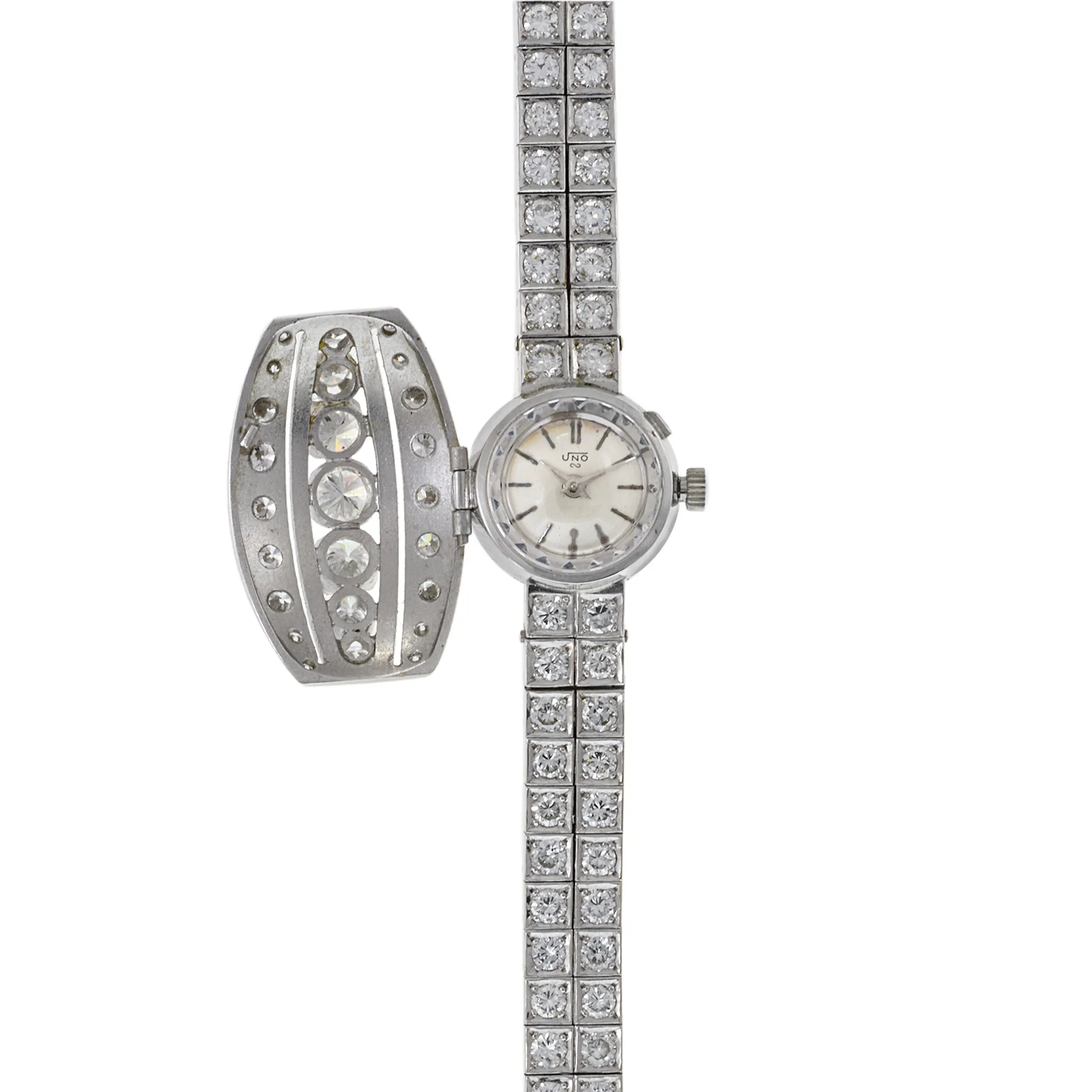 Sandoz Uno 18K White Gold and Diamond Cocktail Watch