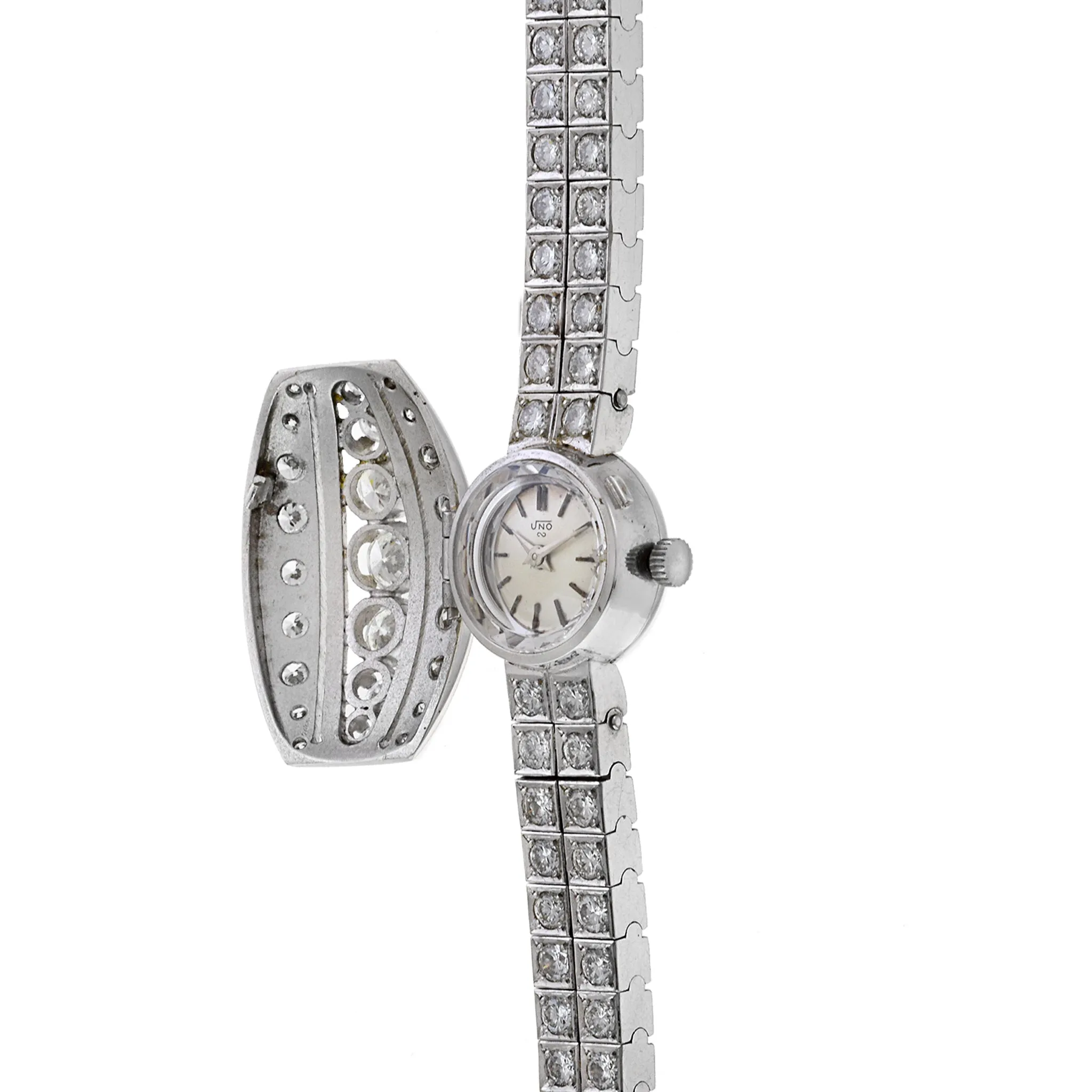 Sandoz Uno 18K White Gold and Diamond Cocktail Watch