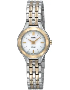 Seiko Solar Ladies Watch - White Dial - Two-Tone Case and Bracelet - 30M WR