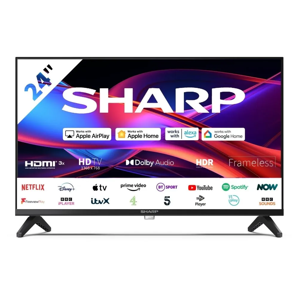 Sharp 1T-C24GD2225K 24" LED HD Ready Smart Roku TV, Black