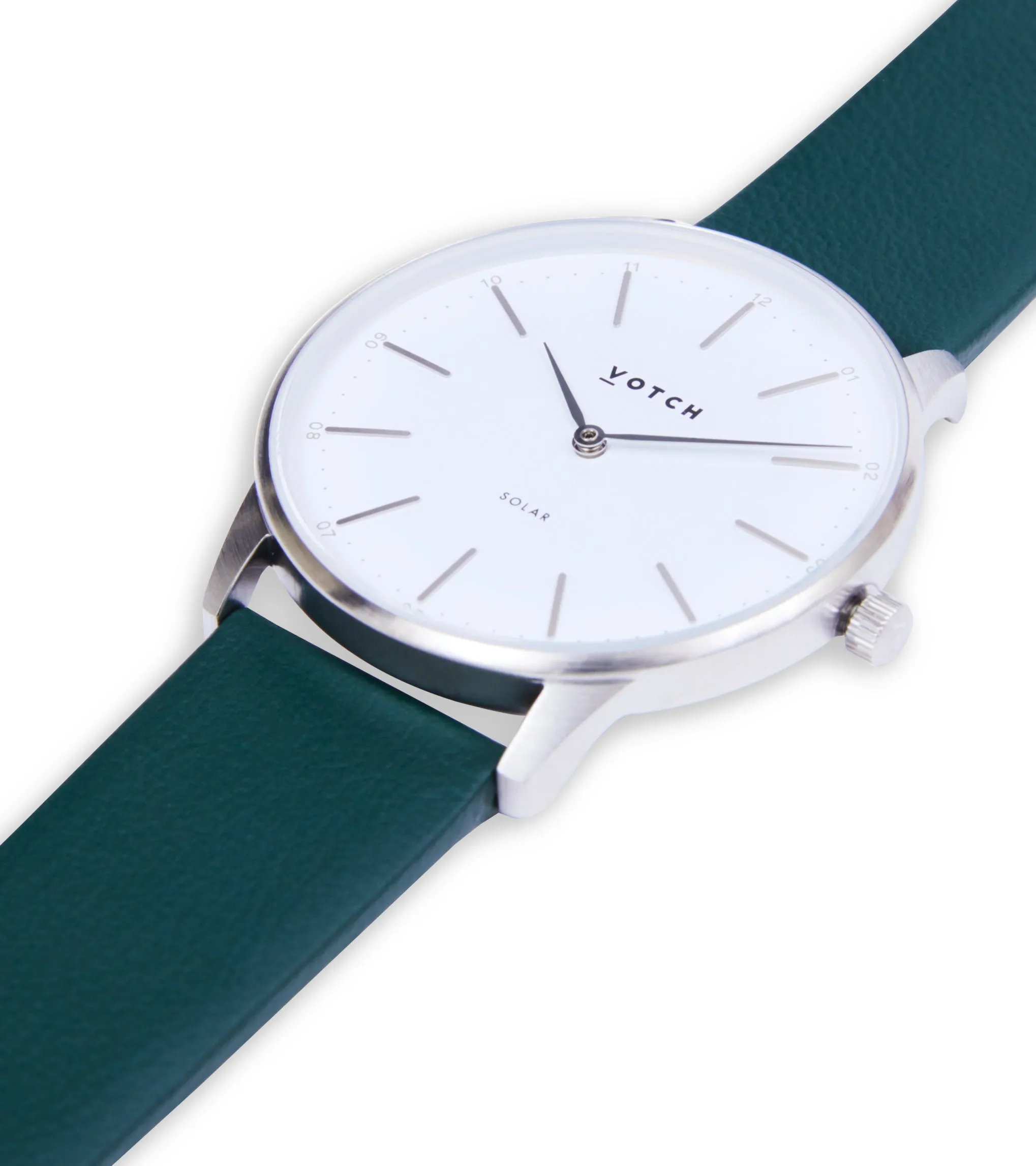 Silver & Forest Green Watch | Solar Classic