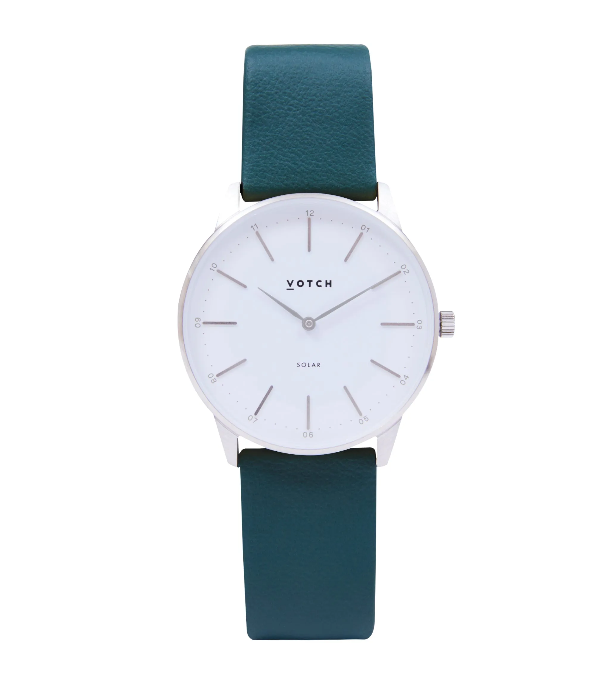 Silver & Forest Green Watch | Solar Classic