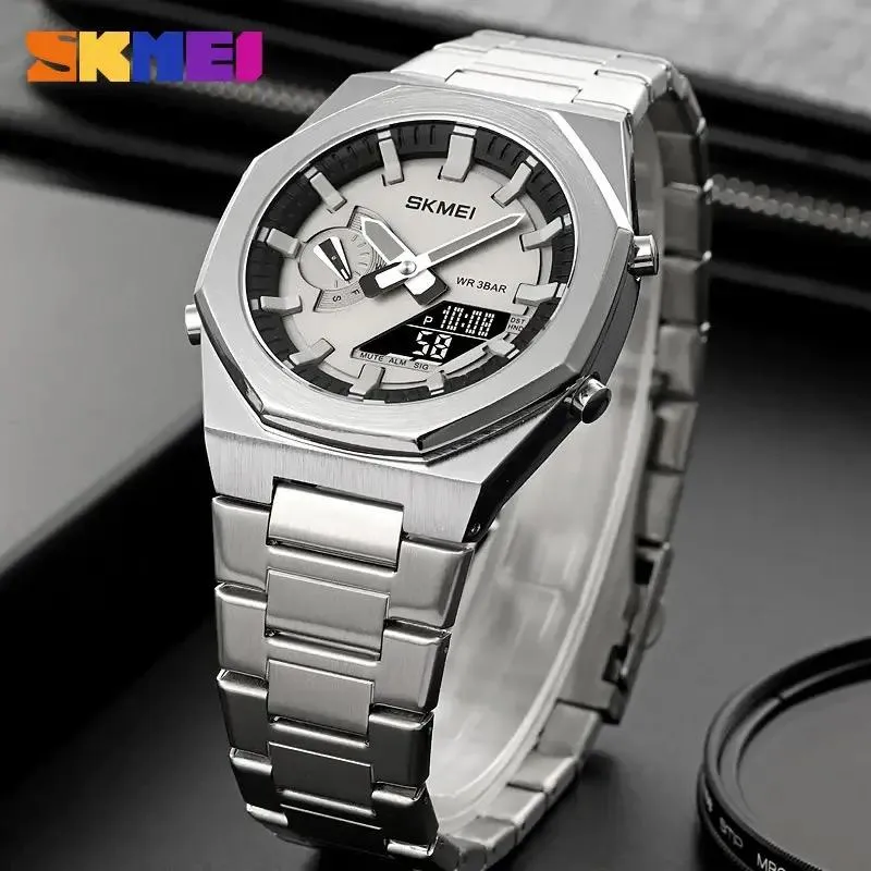 SKMEI 1816 Quartz Business Watch Mens Digital Dual Time Display -2