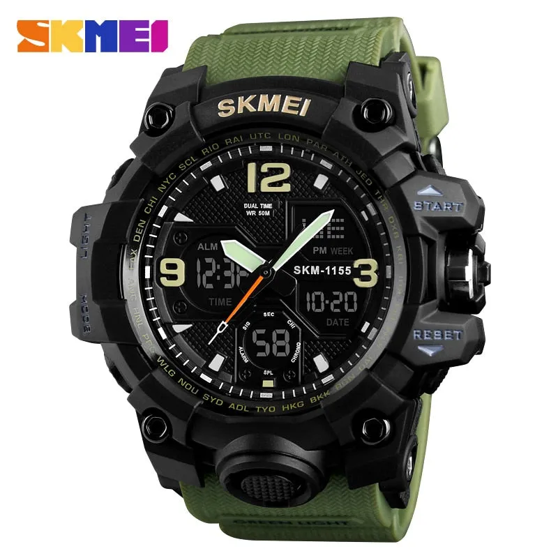 SKMEI Mens Watches Fashion Sports Military Quartz Digital Waterproof Swim Stopwatch Wristwatches Clock Man Relogio Masculino