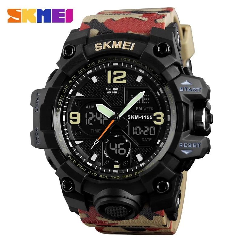 SKMEI Mens Watches Fashion Sports Military Quartz Digital Waterproof Swim Stopwatch Wristwatches Clock Man Relogio Masculino