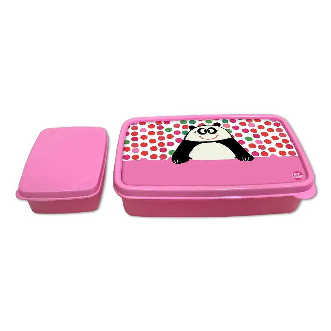 Small Plastic Designer Childrens Lunch Box for School Girl - Panda