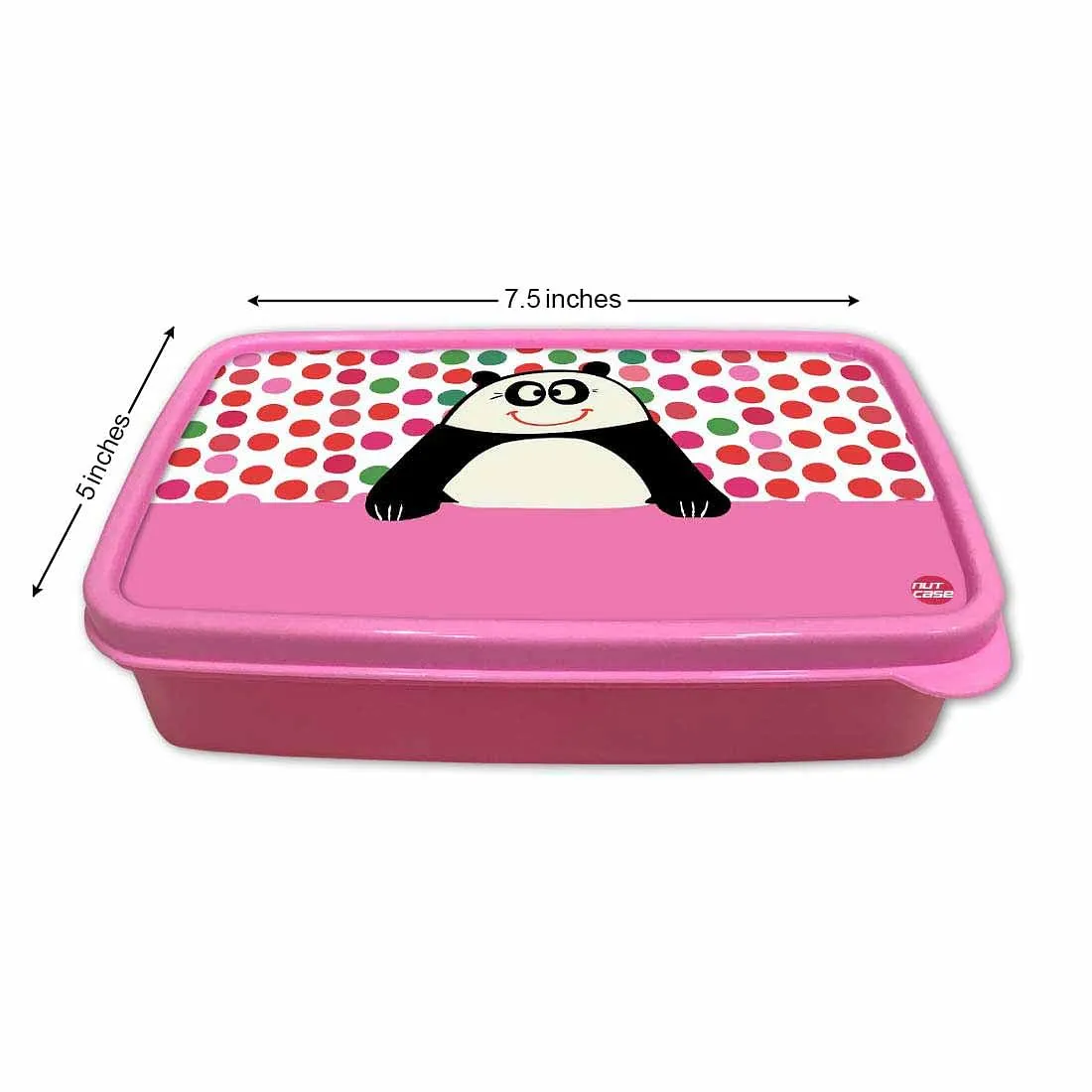 Small Plastic Designer Childrens Lunch Box for School Girl - Panda