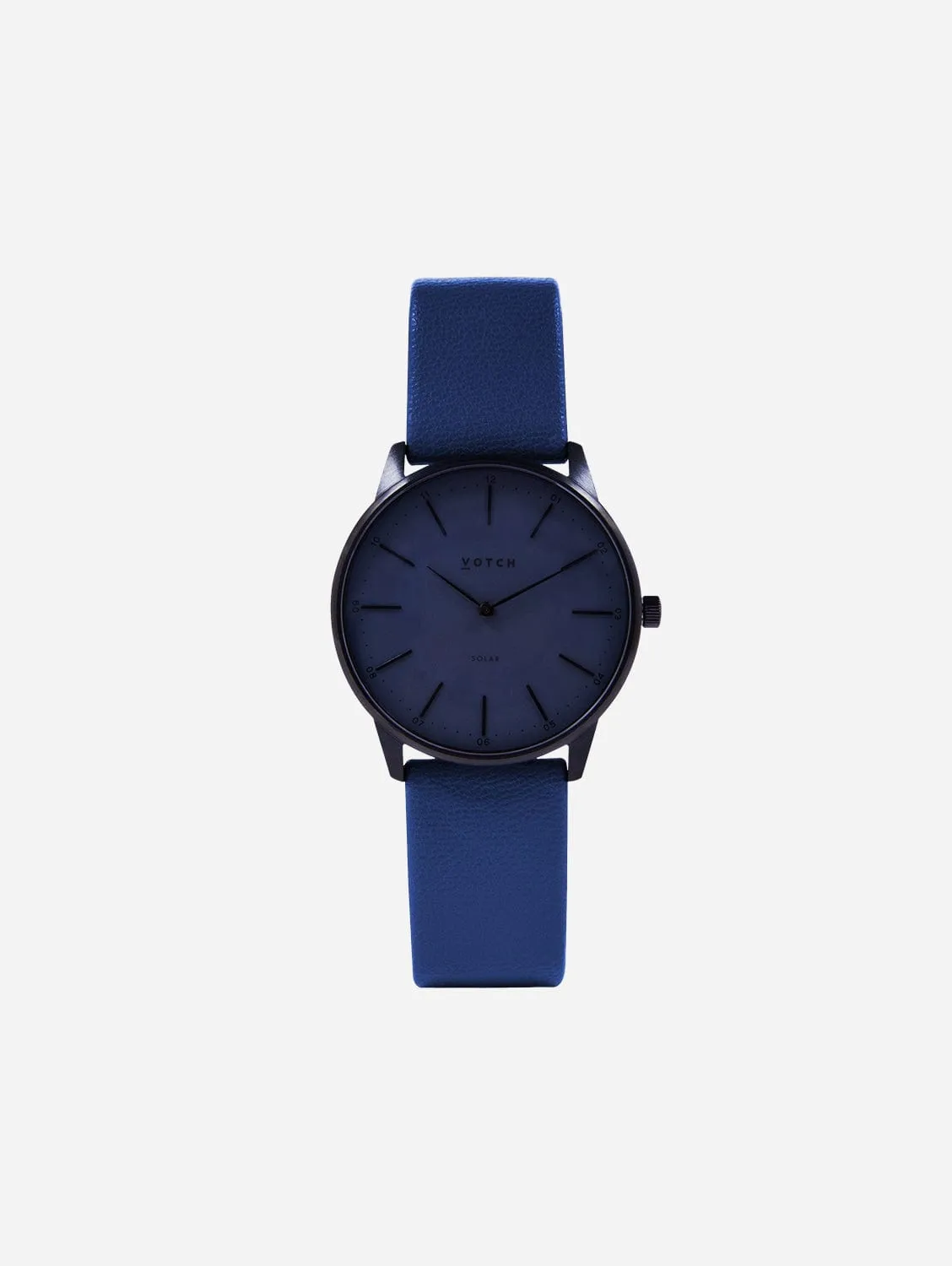 Solar Classic Appleskin Vegan Leather Watch | Black & Gun Metal with Navy