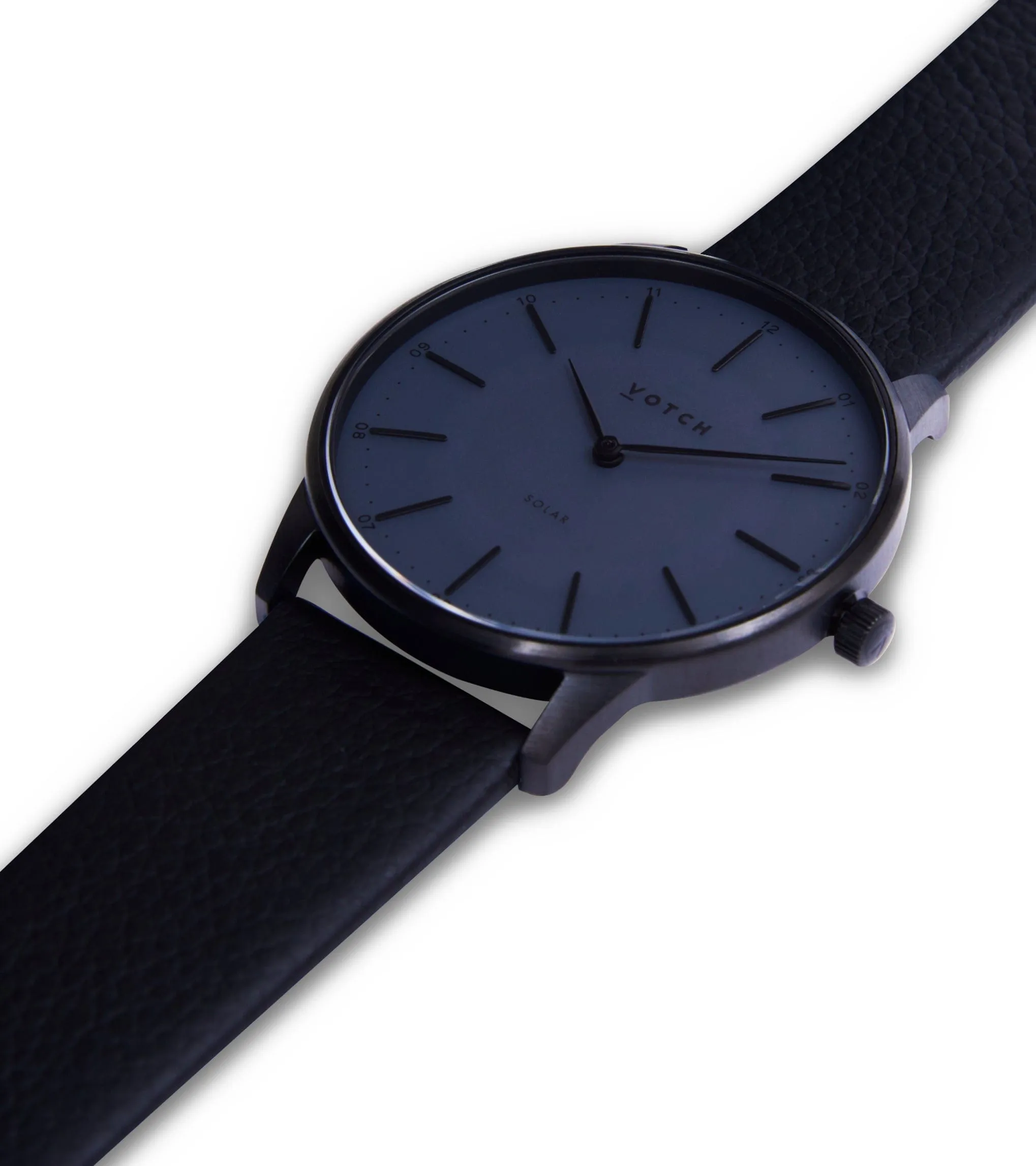 Solar Classic Appleskin Vegan Leather Watch | Black & Gun Metal