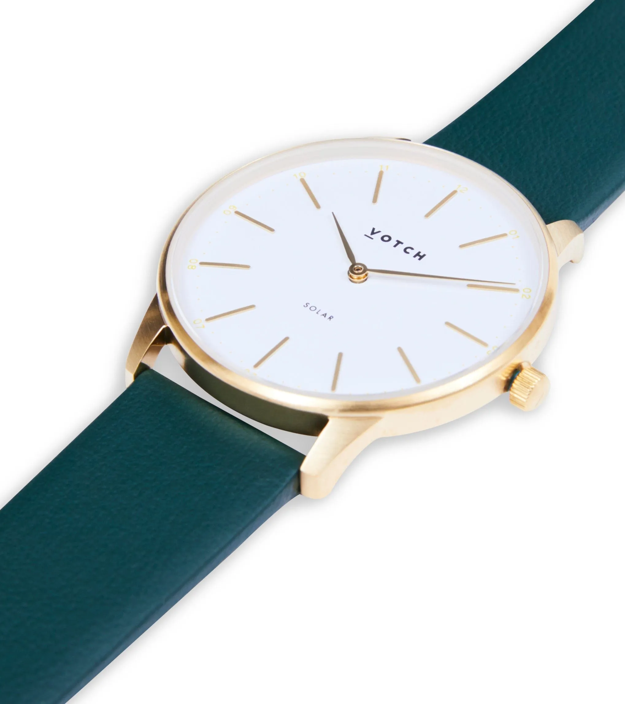 Solar Classic Appleskin Vegan Leather Watch | Gold & Forest Green