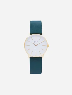 Solar Classic Appleskin Vegan Leather Watch | Gold & Forest Green