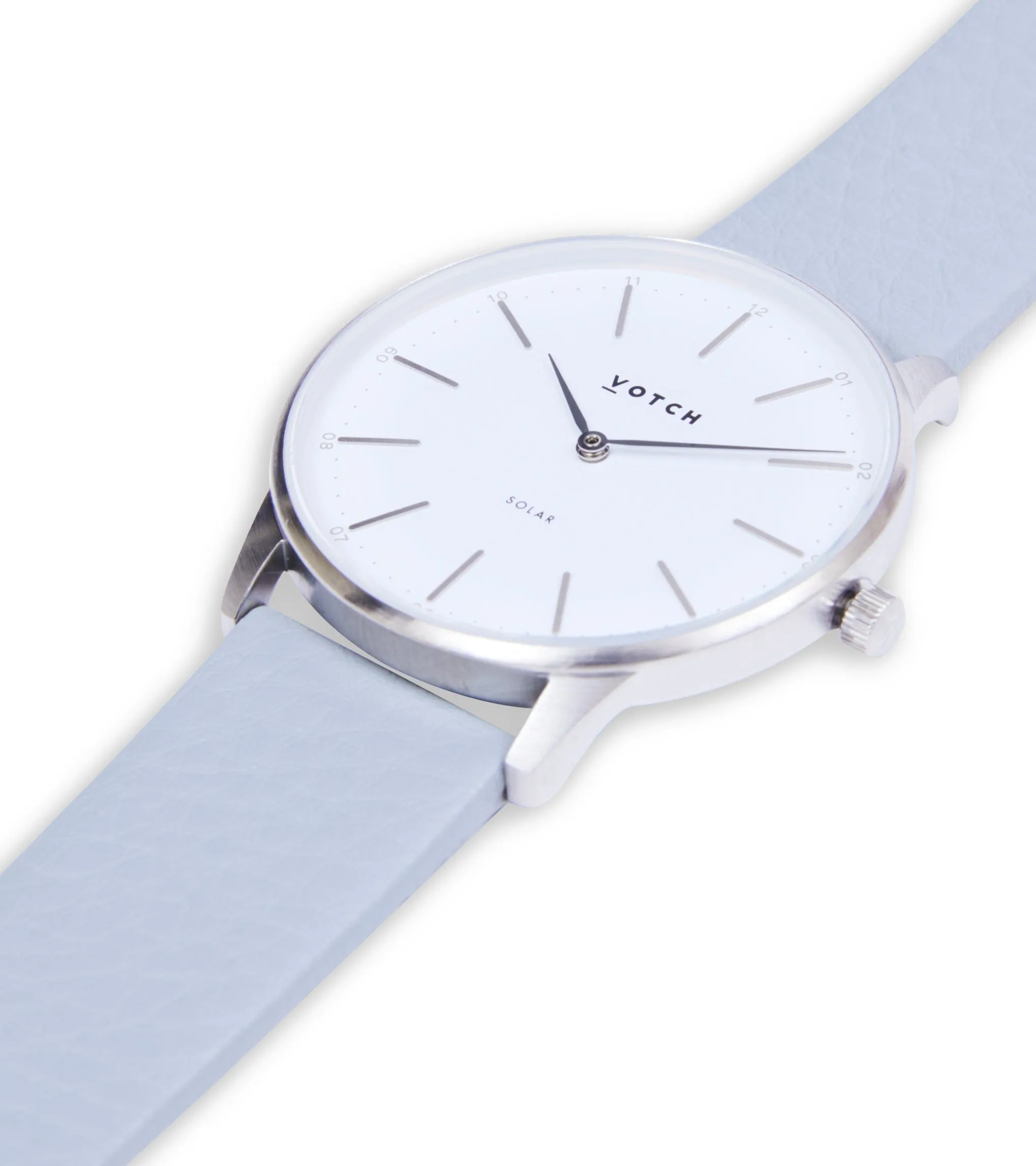 Solar Classic Appleskin Vegan Leather Watch | Silver & Dove Grey Watch