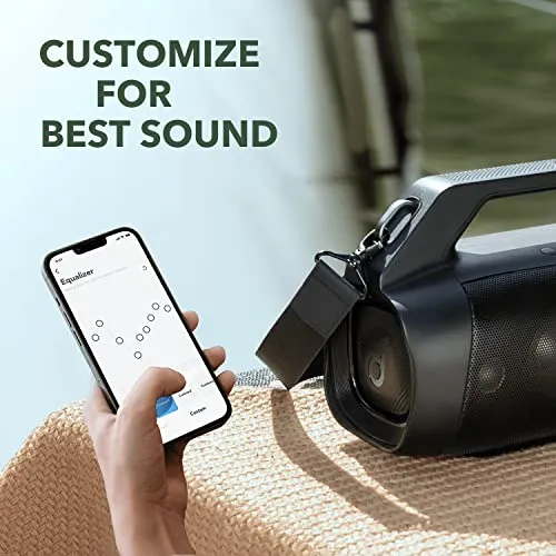 Soundcore Anker Motion Boom Plus IP67 Waterproof Bluetooth Speaker, 80W Stereo Sound, Custom EQ & BassUp, USB-C, Bluetooth, Built-in Power Bank, Outdoor Speaker for Camping, Pool, Beach, and Backyard