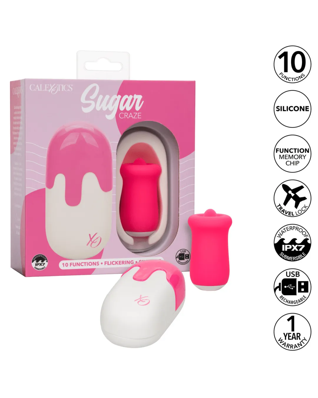 Sugar Craze Licking Tongue Vibrator with Lid