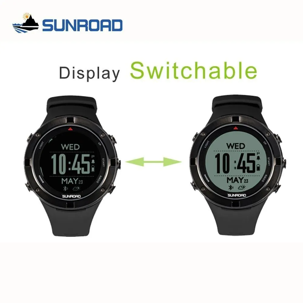 SUNROAD smart GPS heart rate altimeter outdoor sports digital watch for men running marathon triathlon compass swimming watch