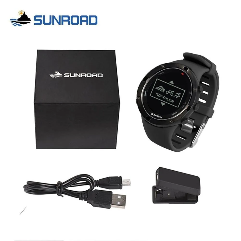 SUNROAD smart GPS heart rate altimeter outdoor sports digital watch for men running marathon triathlon compass swimming watch