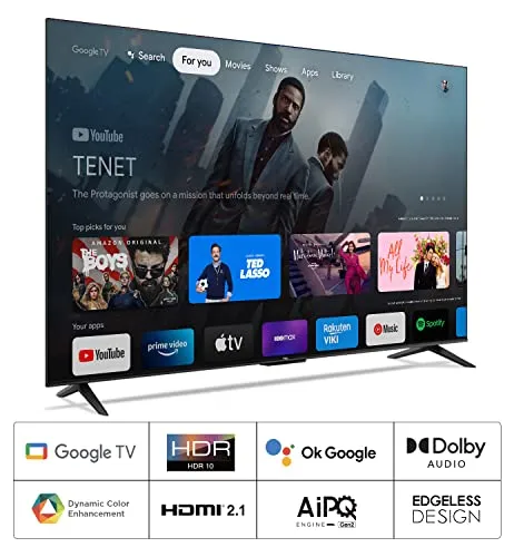 TCL 126 cm (50 inches) Bezel-Less Series 4K Ultra HD Smart LED Google TV 50P635 (Black)