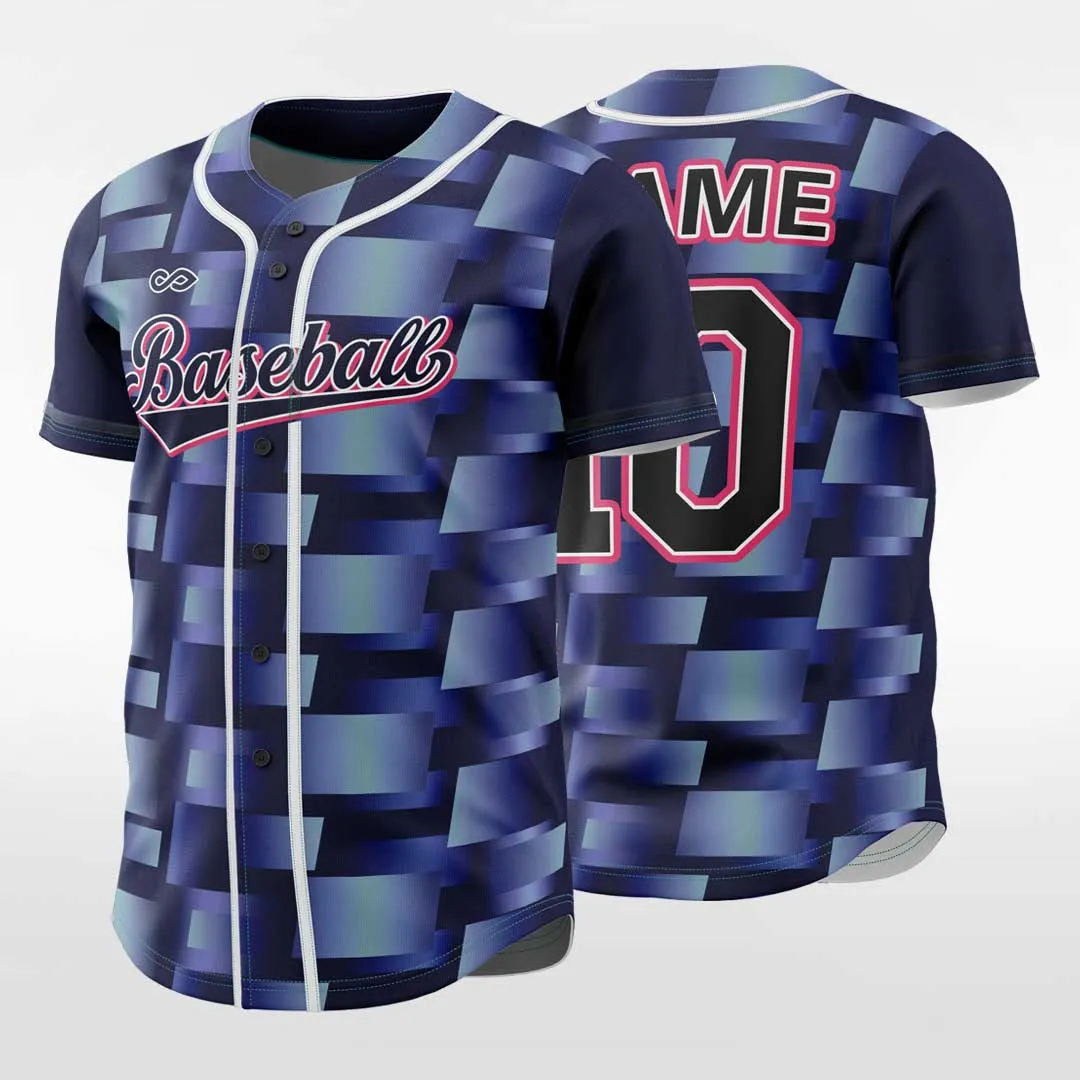 Three-Dimensional Space - Customized Men's Sublimated Button Down Baseball Jersey