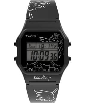 Timex T80 x Keith Haring 34mm Resin Strap Watch Black/Black TW2W25500JR