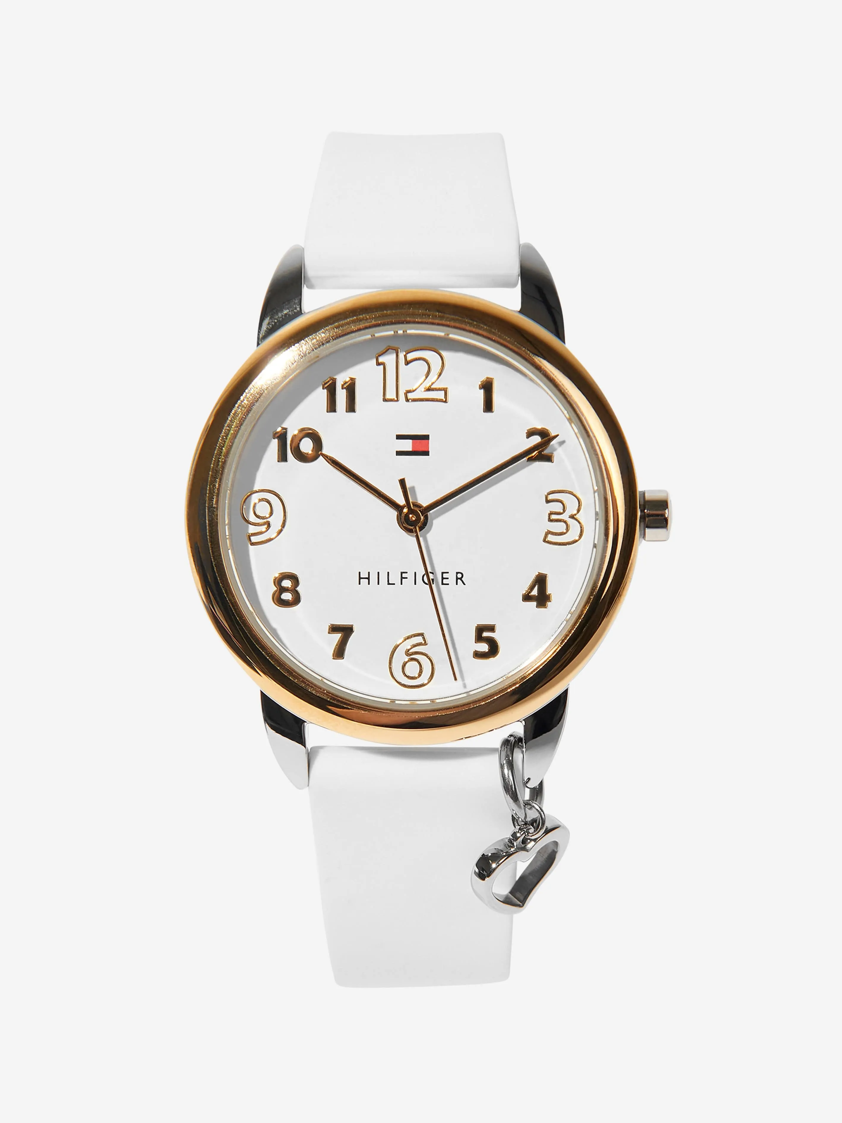 Tommy Hilfiger Girls Silicone Strap Watch in White 34mm (One Size)