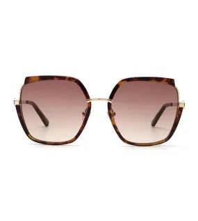 Tommy Hilfiger Women's Gradient Brown Geometric Sunglasses