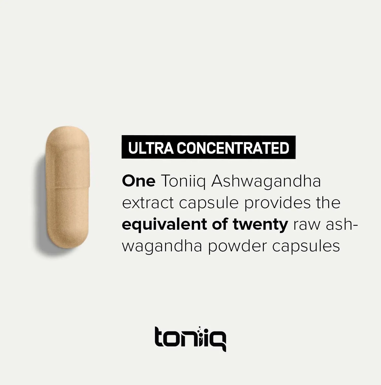 Toniiq Ultra High Strength Ashwagandha Capsules 10% Withanolides 90ct