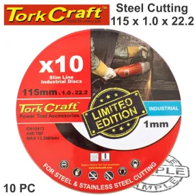 TORK CRAFT CUTTING DISC IND. METAL 115 x 1.0 x 22.2 MM 10PCE TIN CASE COMBO 110