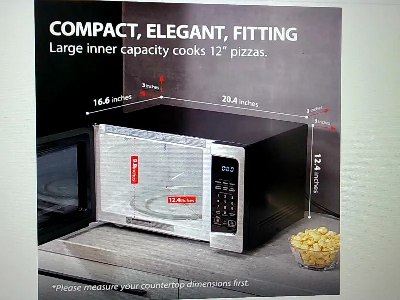 Toshiba 1.3 Cubic Feet Stainless Steel Microwave Oven