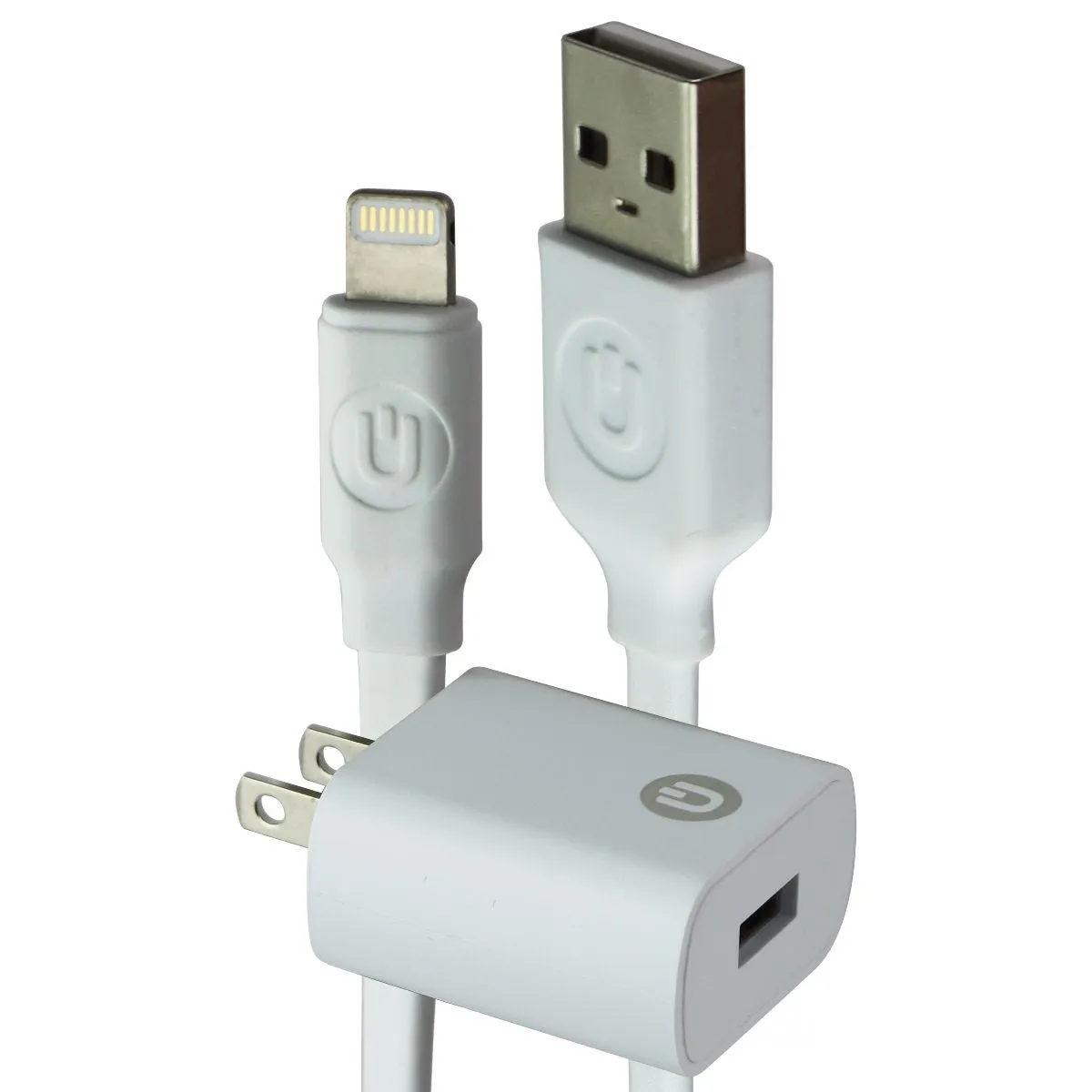 UBREAKIFIX (3-Ft) 8-Pin USB Cable and 2.4A Wall Charger for iPhone/iPad - White