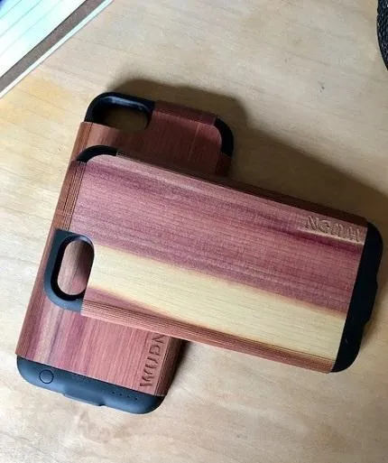 Ultra-Slim Wooden iPhone 8 Charging Battery Case