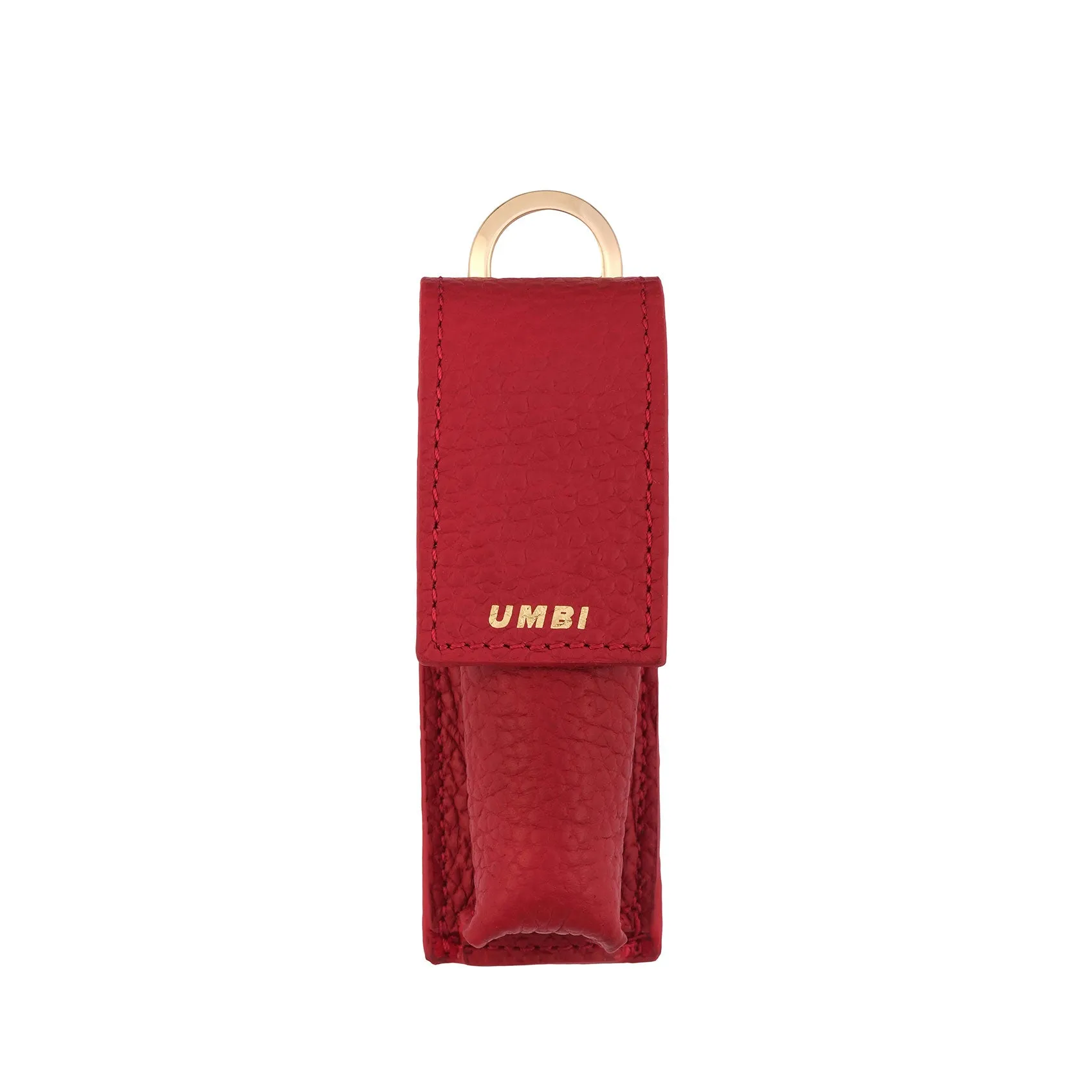 UMBI Personalized Leather Lipstick Bag - Red