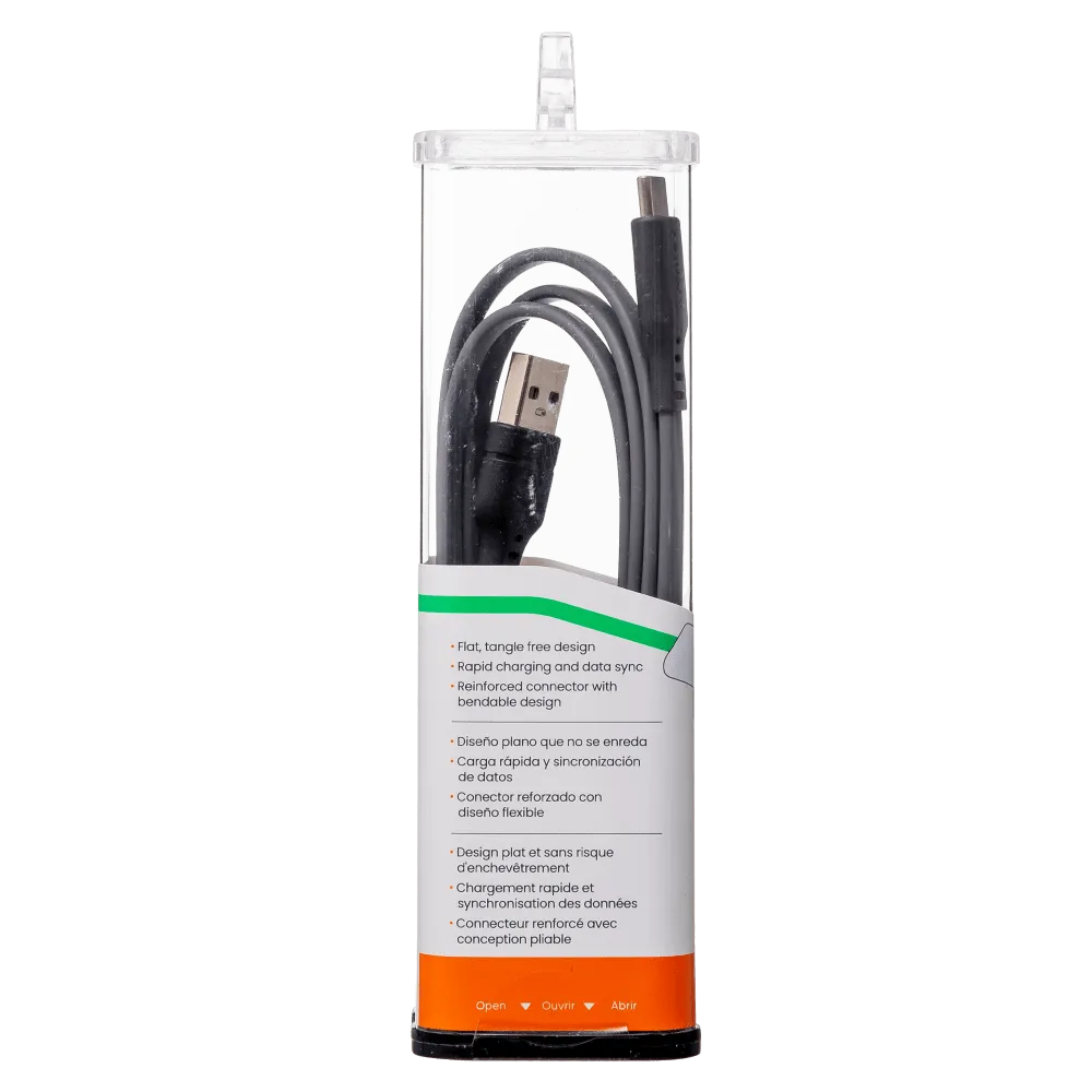 Ventev Chargesync Flat USB A to USB C Cable 3.3ft by Ventev