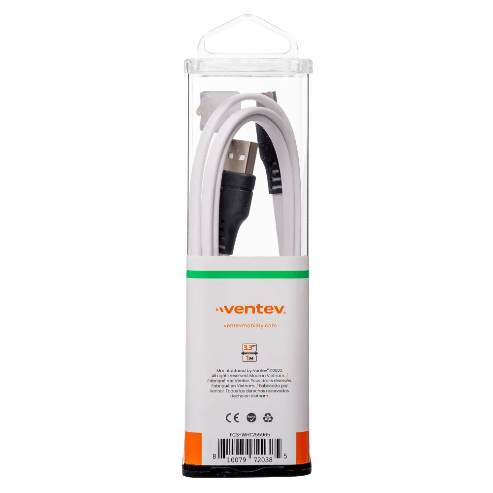 Ventev Chargesync Flat USB A to USB C Cable 3.3ft by Ventev