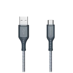 Ventev High Speed USB A to USB C Braided Cable with 2x the Copper for Faster Charging 6ft Gray by Ventev