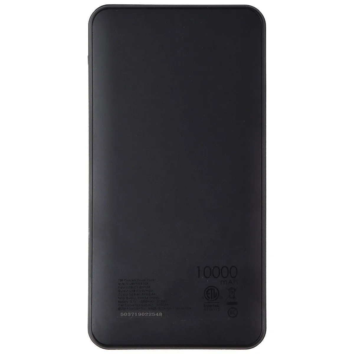 Verizon 10000mAh Portable Power Pack USB & USB-C Charger - Black (V-UNVPWR-10K)