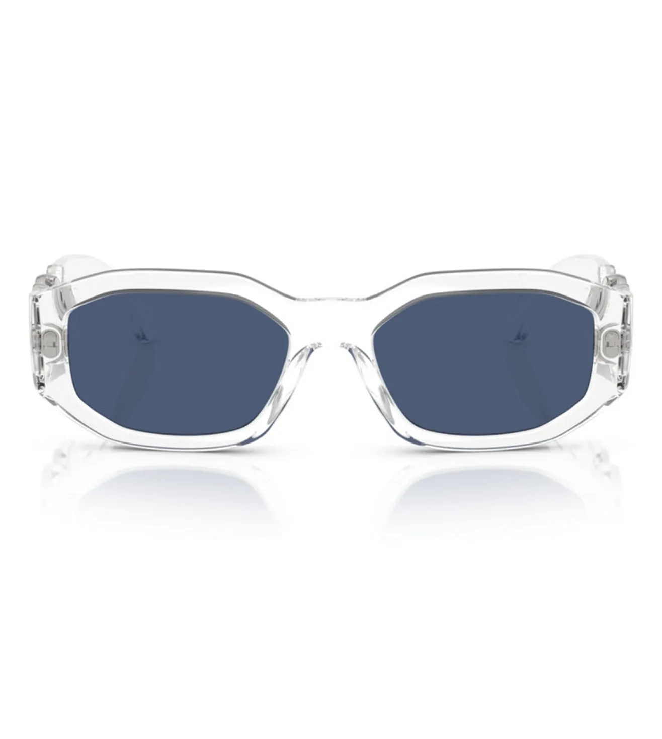 Versace Men's Dark Blue Geometric Sunglasses