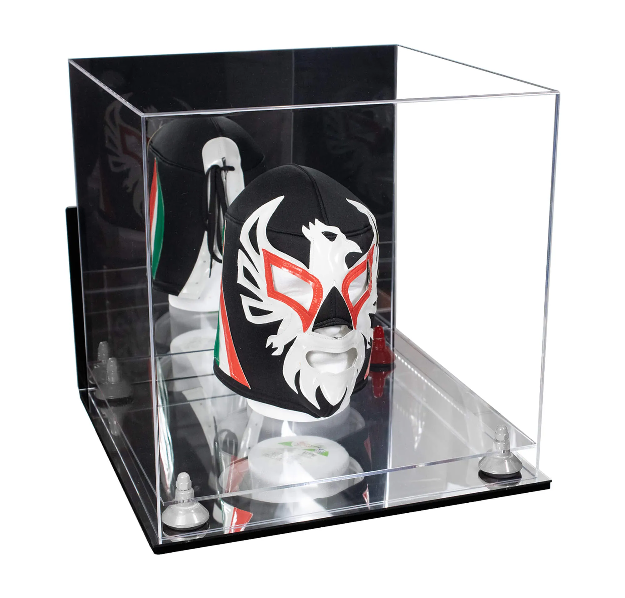 Versatile Display Case - Large Square Box with Risers, Mirror Case and Wall Mounts 15.5" x 15.5" x 15.5" (A118)