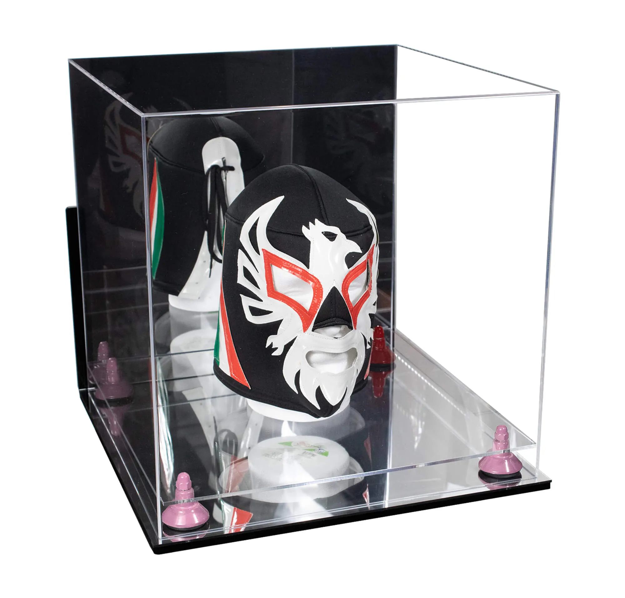 Versatile Display Case - Large Square Box with Risers, Mirror Case and Wall Mounts 15.5" x 15.5" x 15.5" (A118)