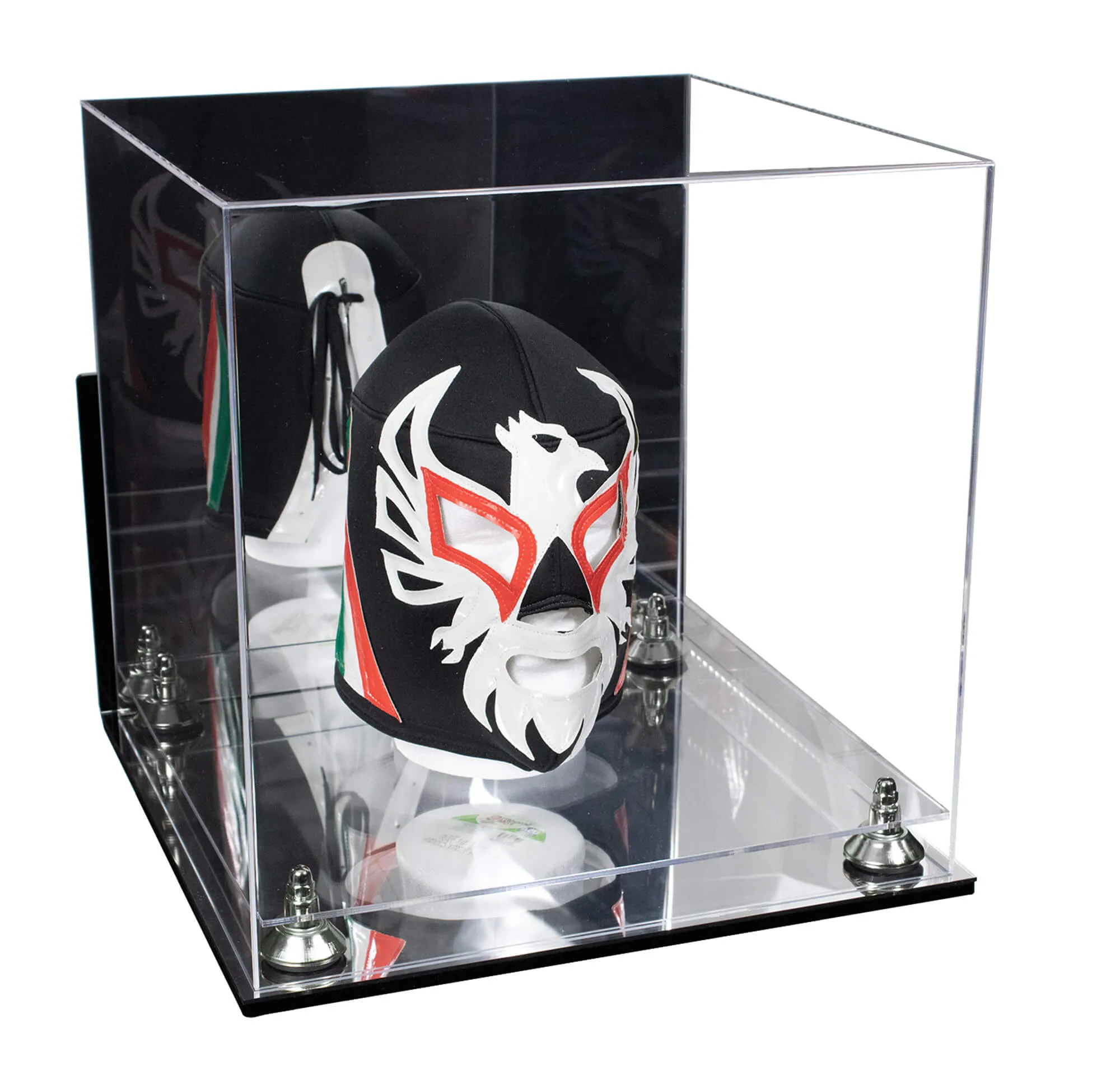 Versatile Display Case - Large Square Box with Risers, Mirror Case and Wall Mounts 15.5" x 15.5" x 15.5" (A118)