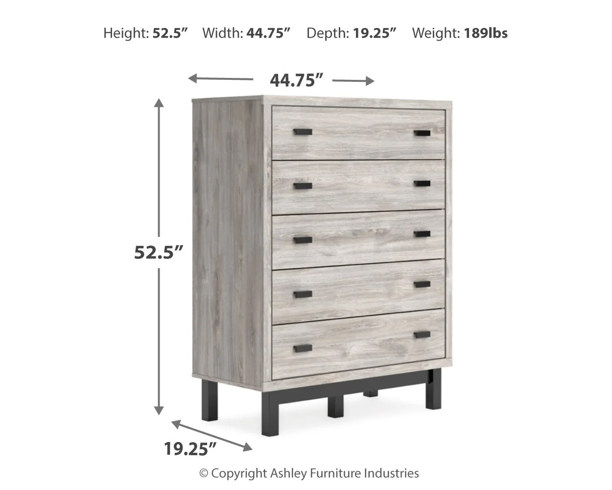 Vessalli King Panel Bed with Mirrored Dresser, Chest and 2 Nightstands in Gray