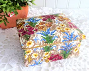 Vintage Royal Winton Marguerite Chintz Covered Box 1930s Box Grimwades