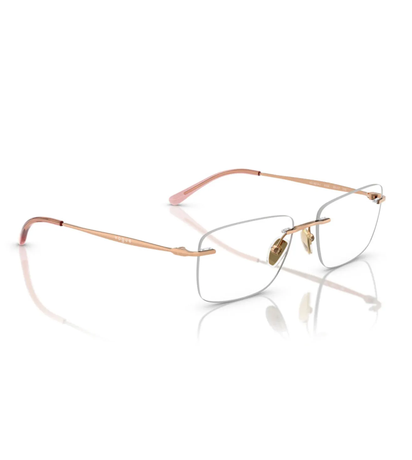 Vogue Women's Rose Gold Rectangular Optical Frame